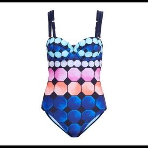 💙Ted Baker London Marina Mosaic 1-piece swimsuit